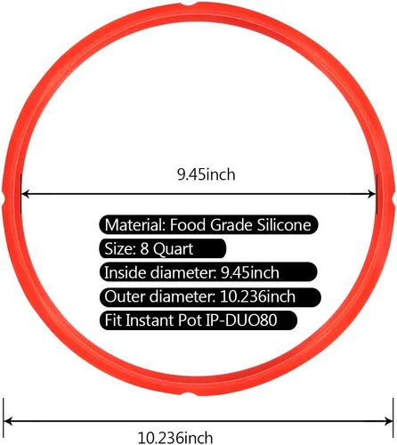 Vista 6 de Mocoosy Paquete de 3 anillos de sellado de silicona para olla instantánea de 8 cuartos de galón, junta de repuesto de 8 cuartos de galón, sin BPA