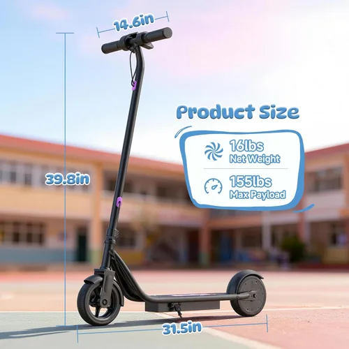 Vista 6 de Aovowheel Electric Scooter for Adults, Folding E Scooter with 350W/500W Motor 16/24 Mph Top Speed, Max 19-23 Miles Long Range, 8.5''/10''/14''Tires