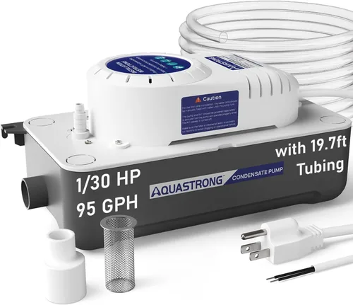 Aquastrong Bomba de condensado HVAC, 115 V/230 V, interruptor de seguridad automático, eliminación de condensado de CA para aire acondicionado,