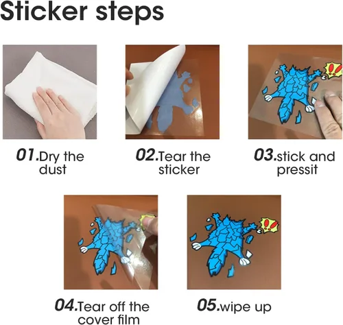 Vista 7 de 2 piezas de 10" x 6.1" calcomanías reflectantes para auto con dibujos de coyotes divertidos, calcomanías para parachoques para Jeep, camiones