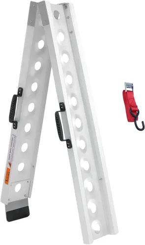 Vista 11 de 2 rampas de cobertizo de aluminio, rampas de carga, rampas de cortacésped para capacidad de cobertizo, 1500 libras, 8 pulgadas de ancho, 36 pulgadas