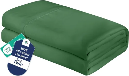 Vista 71 de Royale Linens Sábana Plana Individual – Sábanas Planas de Microfibra Cepillada Ultra Suave 1800 Solamente – Sin Arrugas y Resistentes a las Manchas