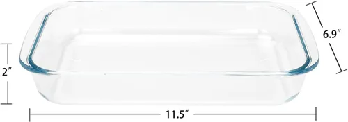 Vista 2 de Platos oblongos de vidrio templado de 1.5 cuartos de galón, juego de 2