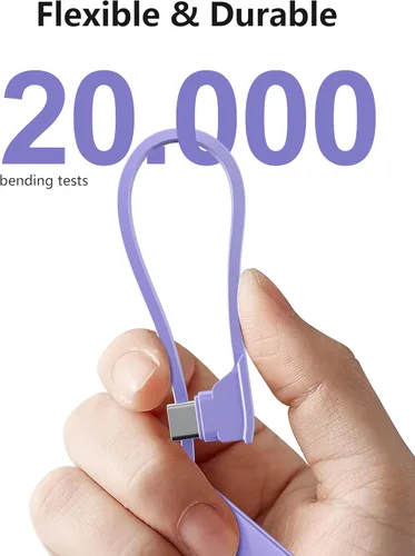 Vista 7 de Banco de Energía Cargador Portátil con Cable Integrado y Enchufe de CA, Cargador USB-C Rápido de 10000mAh, Mini Batería Delgada para iPhone