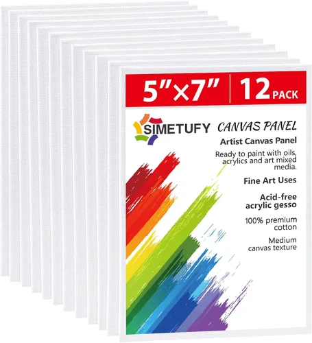 Vista 27 de Simetufy Paquete de 12 Tableros de Lienzo Pequeños para Pintura de 4 x 6 pulgadas - Paneles de Mini Lienzo de 100% Algodón sin Ácidos Imprimados