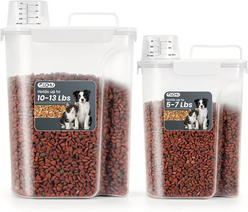 Vista 13 de Recipiente de almacenamiento de alimentos con boquilla grande mejorada de 3 a 5 libras, sin BPA, hermético para almacenar alimentos para mascotas