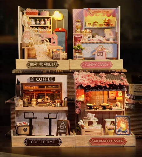 Vista 8 de Flever Kit de casa de muñecas en miniatura para bricolaje, habitación creativa con muebles para un regalo romántico de San Valentín