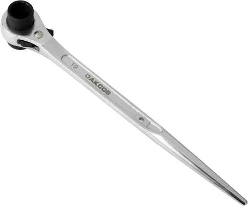 Vista 10 de DAKCOS 2 Piezas 19 mm×22 mm O 3/4"×7/8" 12 Puntos Llave de Trinquete de Doble Extremo con Enchufe de Andamio Spud, Negro