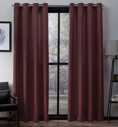 Vista 9 de Exclusive Home Curtains Virenze par de paneles de cortinas para ventanas de seda de imitación
