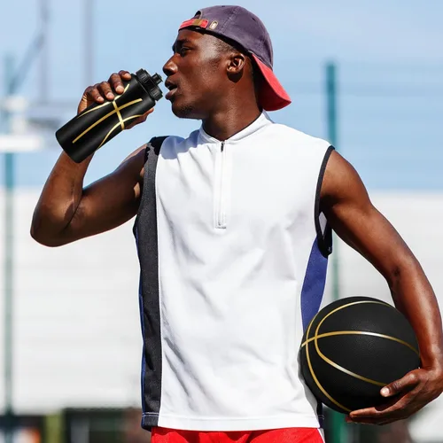 Vista 5 de Yaomiao Botella de agua de baloncesto de 20 onzas, reutilizable, sin BPA, para apretar, artículos de baloncesto para regalos de fiesta deportiva