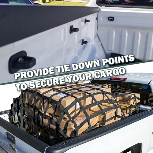 Vista 5 de Anclajes de sujeción de aluminio Phamyor para caja de camión, enganche lateral para pared para Chevy Silverado/GMC Sierra 2007-2023, Chevy