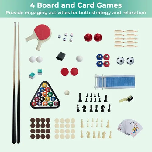 Vista 6 de Giantex 10-in-1 Multi Game Table, Combo Game Table Set w/Hockey, Foosball Pool Ping-Pong Chess Cards Checkers Bowling, Shuffleboard, Backgammon