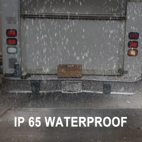 Vista 7 de 5" x 3" Luces traseras rojas de 12 LED para remolque - 4 piezas 5x3 Luces traseras LED rectangulares para camión, parada, freno, giro, selladas