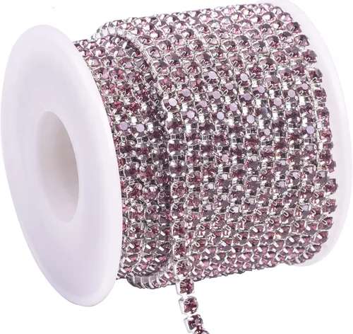 Vista 26 de KAOYOO - Cadena de cierre de diamantes de imitación de cristal de 9 metros (10 yardas) y 2 mm para manualidades de costura, decoración de bricolaje