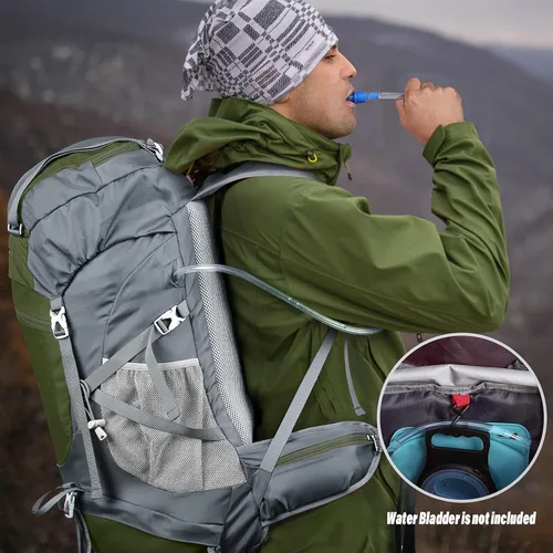 Vista 7 de HOMIEE 50L Hiking Backpack Travel Bag Waterproof Camping Rucksack with Rain Cover Lightweight Backpacking Backpack