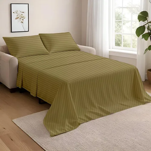 Vista 20 de NON Sticky cotton Sábanas para sofá cama tamaño Queen, juego de sábanas de algodón egipcio de 4 piezas para sofá cama, sábana bajera de bolsillo