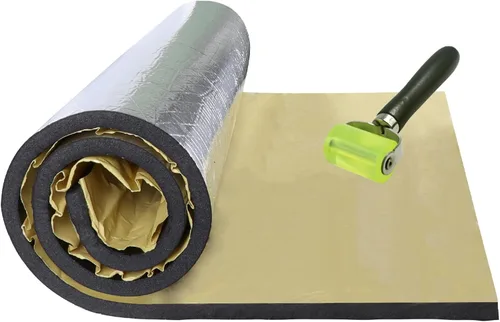 Alfombrilla de amortiguación de sonido de calor para automóvil de 590 mil, espuma de protección térmica de 30.5 pies cuadrados con autoadhesivo de