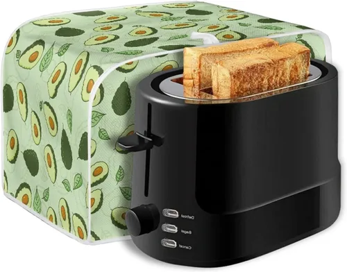 Vista 3 de Coldinair Cubierta para tostadora de dos rebanadas con estampado de aguacate, cubierta de electrodomésticos pequeños con diseño de frutas