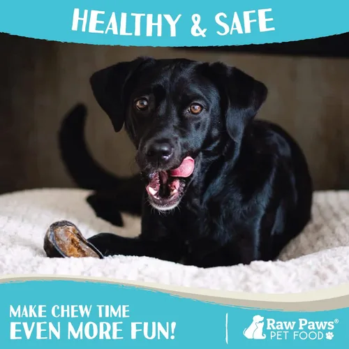Vista 6 de Raw Paws Aros de vaca rellenos para perros, sabor a mantequilla de maní, (5 unidades) carne de res natural, pezuñas de vaca, mantequilla de maní