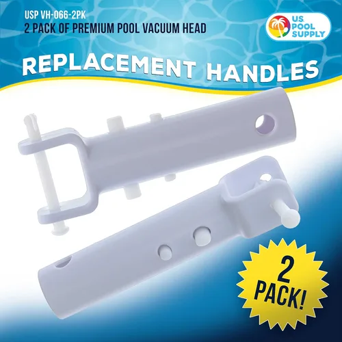 Vista 2 de U.S. Pool Supply 2 asas de repuesto para cabezal de aspiradora de piscina de alta calidad, asas de plástico resistentes con clips en V de mariposa