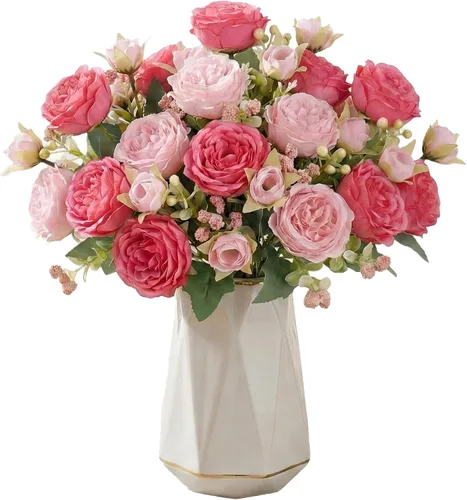 Vista 8 de 3 Ramos Girasoles Flores Artificiales, Girasoles de Seda Artificiales de Otoño para Decoración de Hogar y Oficina, Boda, Arreglos Florales de Otoño