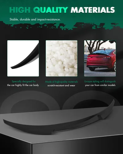 Vista 4 de SCITOO Ventana trasera ABS para 2015-2018 para Hyundai Elantra Alerón Negro Brillante