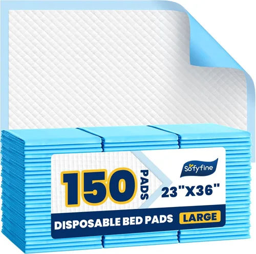 Vista 11 de SOFYFINE Almohadillas desechables de alta calidad de 23 x 36 pulgadas (50 unidades), a prueba de fugas para adultos, almohadillas absorbentes