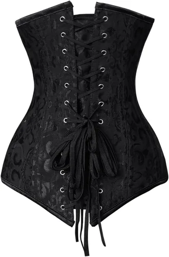 Vista 2 de Charmian Women's 26 Torso de algodón con estructura de acero. Corsé que da forma de reloj de arena.