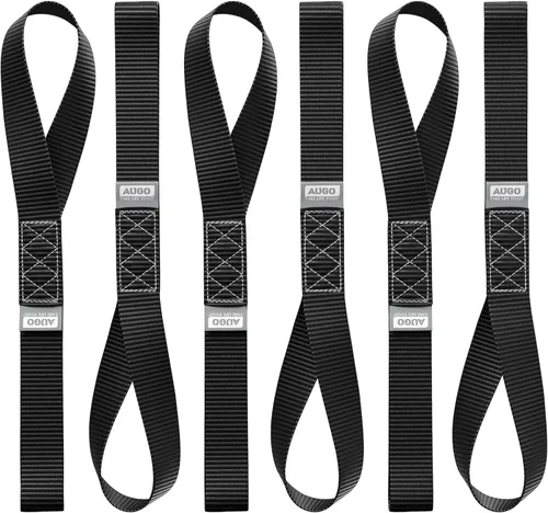 Vista 15 de AUGO Correas de amarre suaves – capacidad de carga de 1,500 libras y resistencia a la rotura de 4,500 libras – paquete de 6 – bucles para asegurar