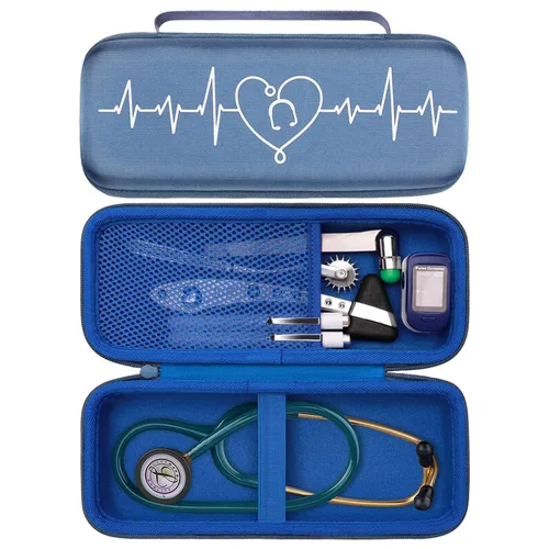 Vista 10 de Estuche para estetoscopio LTGEM para 3M Littmann Cardiology III, II, IV, 3M Littmann Master Cardiology/MDF MDOne de acero inoxidable, accesorios