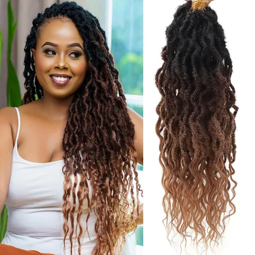 Vista 38 de Rizos de cabello sintético tejido en crochet de 16 pulgadas, 8 paquetes, Rizos de cabello tejido en crochet pre-enlazados con extremos rizados