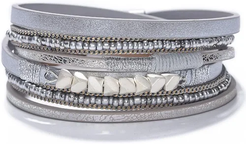 Long tiantian Pulseras de cuero apilables para mujer, pulseras de varias capas para mujer, joyería bohemia para mujer, regalos para mujer