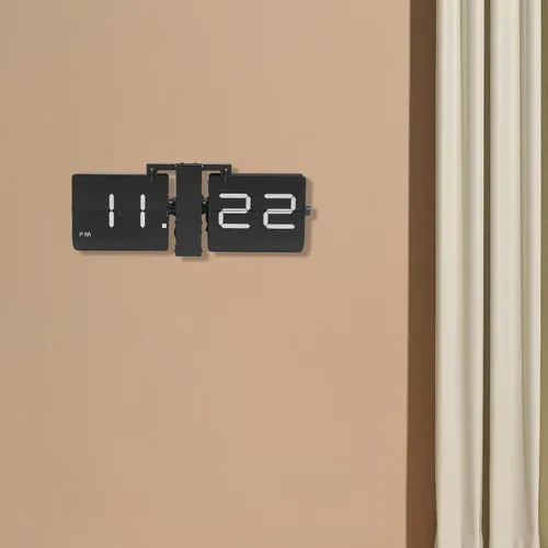 Vista 3 de Reloj de escritorio abatible, pantalla digital retro con pilas, reloj abatible de pared y mesa, reloj de metal grande para decoración del hogar