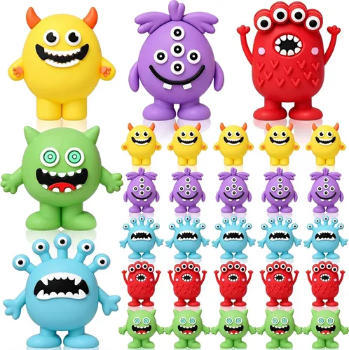 Vista 9 de Yinkin Mini figuras suaves de PVC Monster para fiesta, 50 piezas