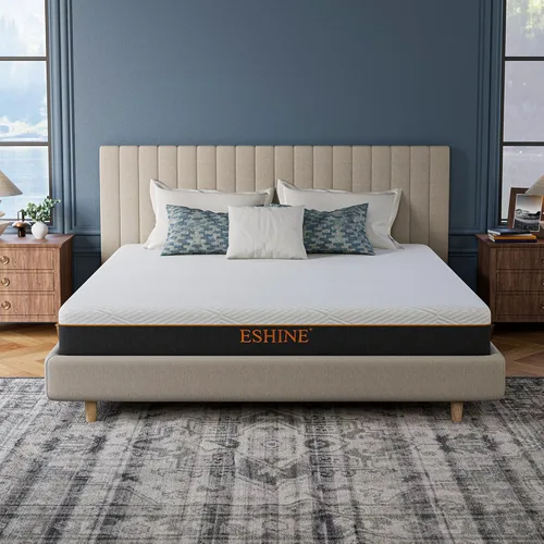 Vista 12 de ESHINE Colchón de espuma viscoelástica de 14 pulgadas en una caja para dolor de espalda y alivio de presión, certificado CertiPUR-US, color gris