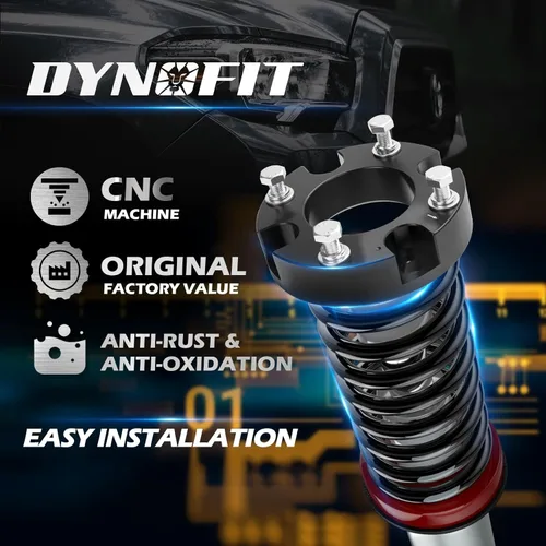 Vista 2 de Dynofit Kit de elevación de nivelación de 2 pulgadas para Tundra & Sequoia, espaciadores de puntal de suspensión delantera de 2" para 2007 2008 2009