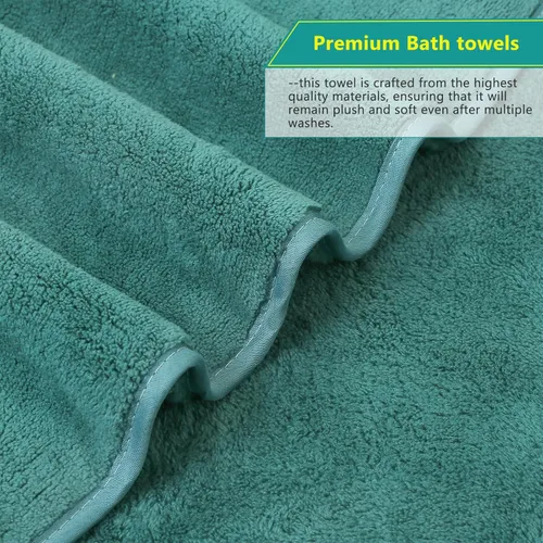 Vista 7 de Juego de 4 toallas de baño de alta calidad, secado rápido, toallas de microfibra de terciopelo coral altamente absorbentes, uso multiusos como baño