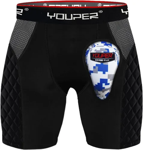 Vista 8 de Youper Youth Elite - Pantalones cortos acolchados deslizantes de béisbol con copa atlética suave