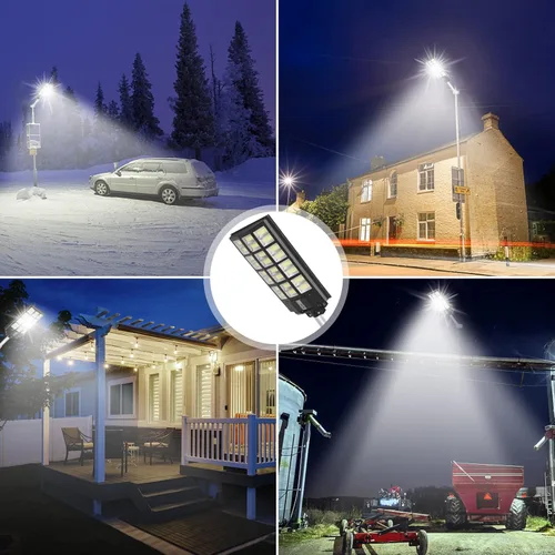 Vista 7 de Avoben 800W Solar Street Light Motion Sensor, 1150 LED Solar Flood Lights Outdoor with Remote Control, Dusk to Dawn Outdoor Lighting for Garden