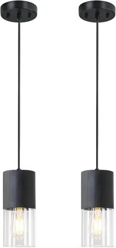 Vista 35 de Iluminación colgante negra de 3 luces, luces colgantes modernas ajustables para isla de cocina, luces colgantes industriales para mesa de comedor