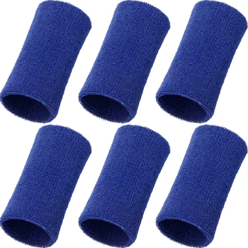 Vista 13 de WILLBOND Bandas de sudor de muñeca de 6 pulgadas para hombres y mujeres, elásticas, atléticas, largas, absorbentes, para baloncesto, tenis, correr