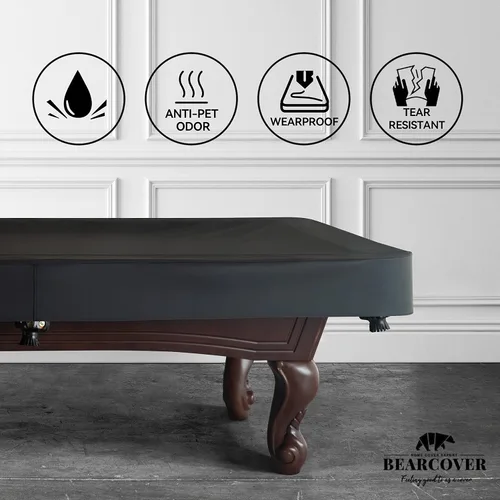 Vista 5 de Cubierta de mesa de billar de cuero sintético resistente, impermeable y resistente a desgarros para mesa de billar de 7/8/9 pies