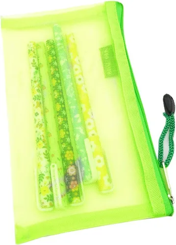 Vista 7 de Pack of 5 pcs Multipurpose Nylon Mesh Cosmetic Bag Makeup Travel Cases Pencil Case Travel Organizers