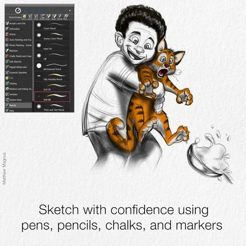 Vista 3 de Corel Painter Essentials 8 Software de pintura digital para principiantes Paquete exclusivo de pinceles de Yaxa [Descarga de PC]