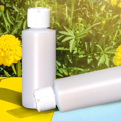 Vista 4 de Botellas cilíndricas de plástico con boquilla de vertido abatible, sin BPA y recipientes recargables, duraderas, a precio asequible, loción