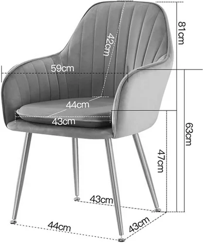 Vista 2 de Muebles de cocina y comedor, sillas de comedor de terciopelo para sala de estar, sillas de comedor de terciopelo con brazos para apoyar la espalda