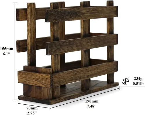 Vista 7 de Consdan Servilletero de madera, adecuado para cocina, restaurante, bar, oficina, fiestas, decoración del hogar (roble antiguo)