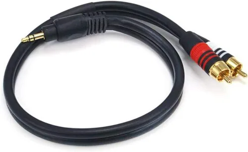 Cable de audio Monoprice - 1.5 pies - Negro Premium estéreo macho a 2RCA macho 22AWG, chapado en oro de Monoprice Inc.