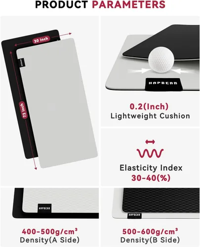 Vista 6 de HAPBEAR Large Yoga Mat 72"x30" - 5mm Thick PU Top & Rubber Bottom - Non-Slip Wide Exercise Mat with Dual Layers - High Shock Absorption for