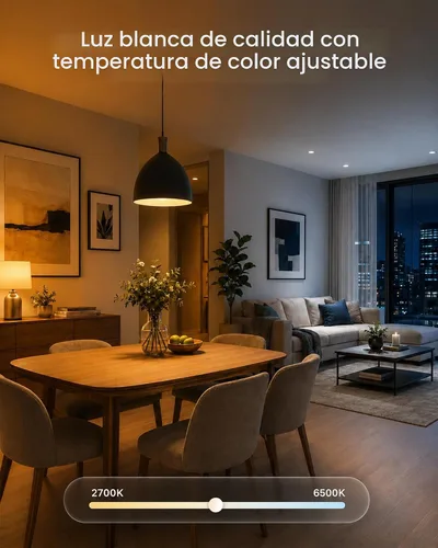 Vista 5 de TJOY Paquete de 4 bombillas inteligentes, Bluetooth WiFi LED funciona